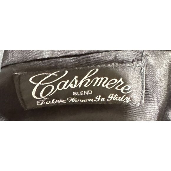 Cashmere Blend Long Overcoat Size L Black by Weatherproof Made in Macedonia - Picture 6 of 6